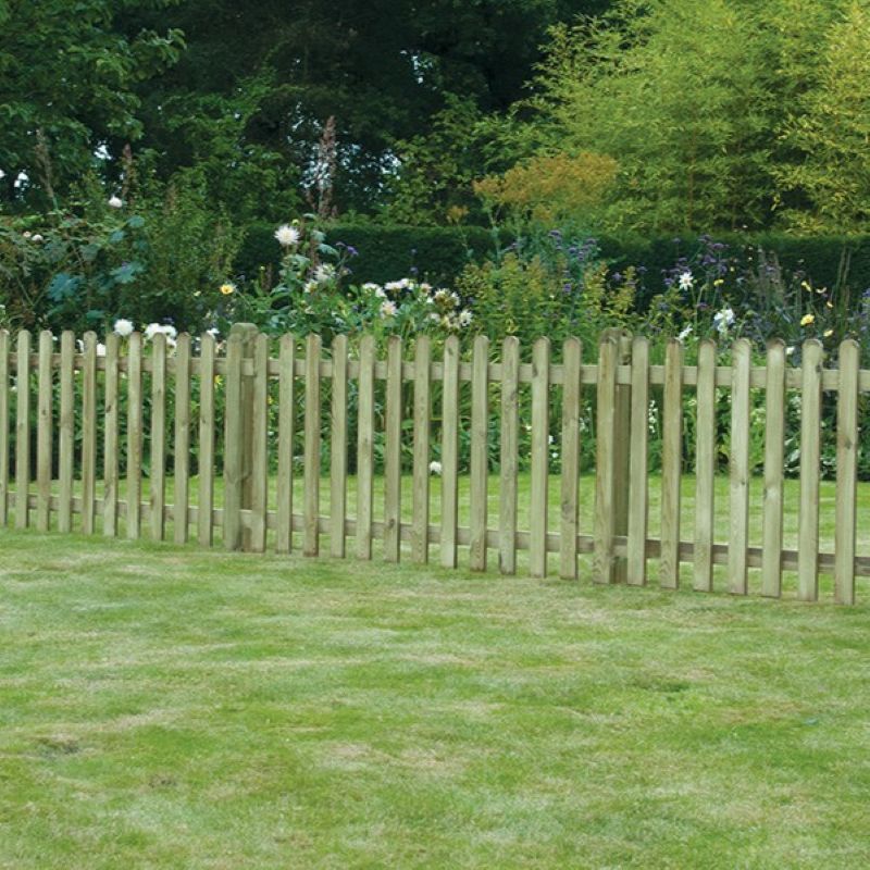 Round Top Picket Fence Panel 1.83m x 0.9m (6′ x 3′)